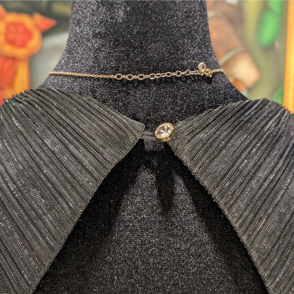 Gianni Bini Hazel Black Metallic Gown - Pleated Cutout Fall Formal Homecoming 12 - Picture 6 of 10